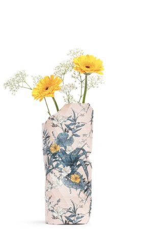 PAPER VASE COVER PINK FLOWERS